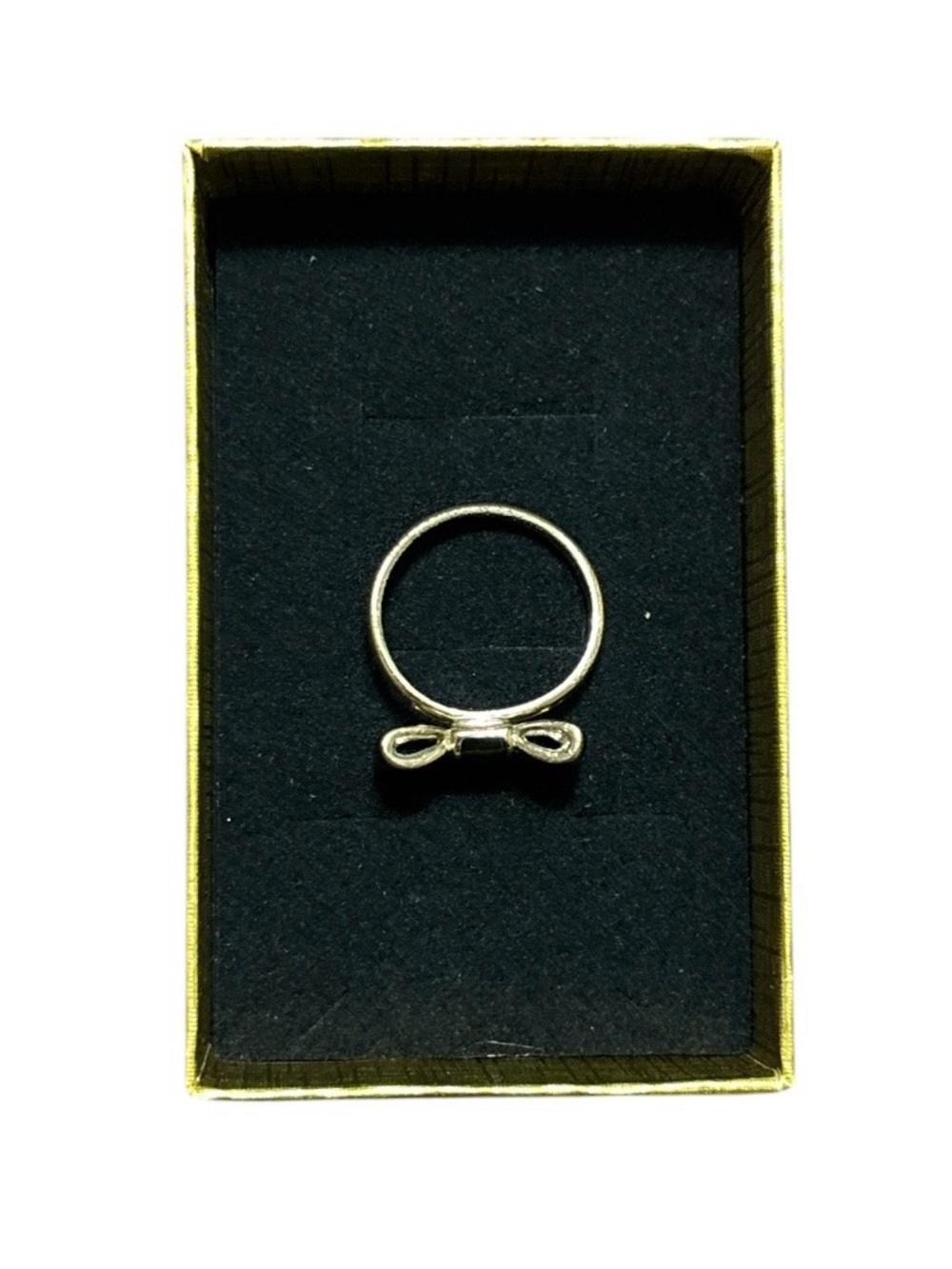 Kate Spade Delicate Gold Ring With Black Enamel Bow
